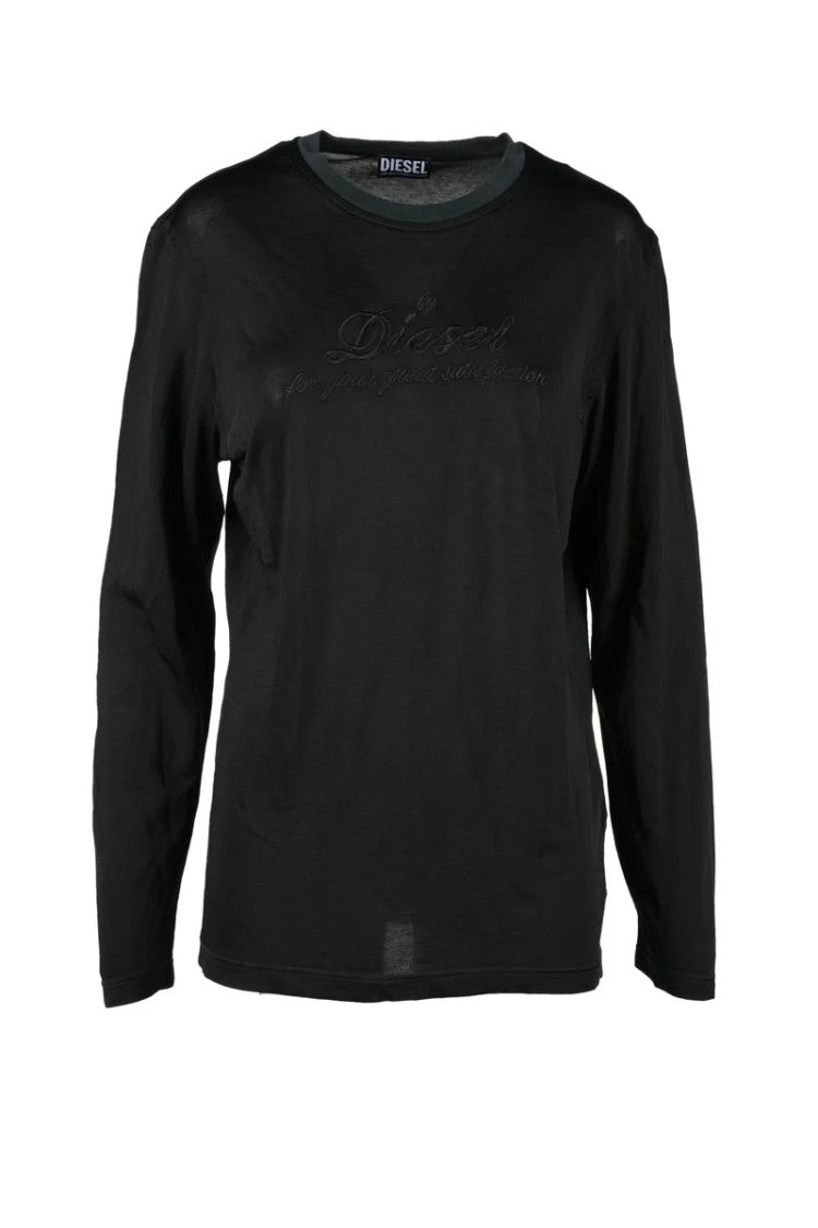 Diesel Black Fluid Rayon-Blend T-Shirt