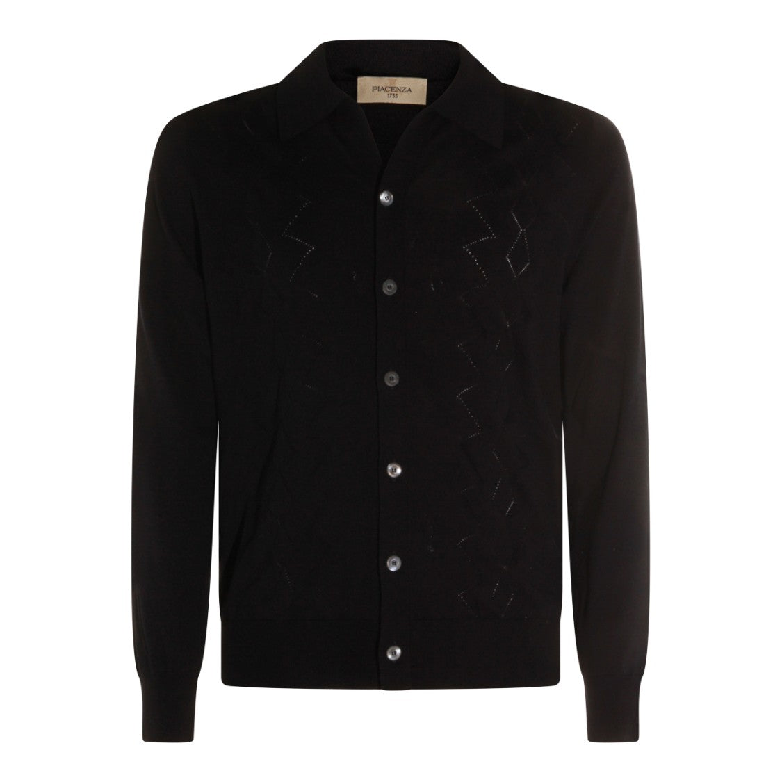 Piacenza Cashmere Long-Sleeve Button-Up Shirt With Subtle Zigzag Pattern