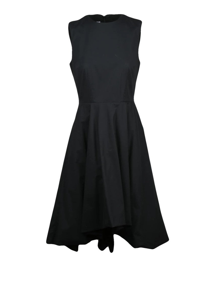 Moschino Black Asymmetrical Balloon Skirt Cotton-Blend Dress