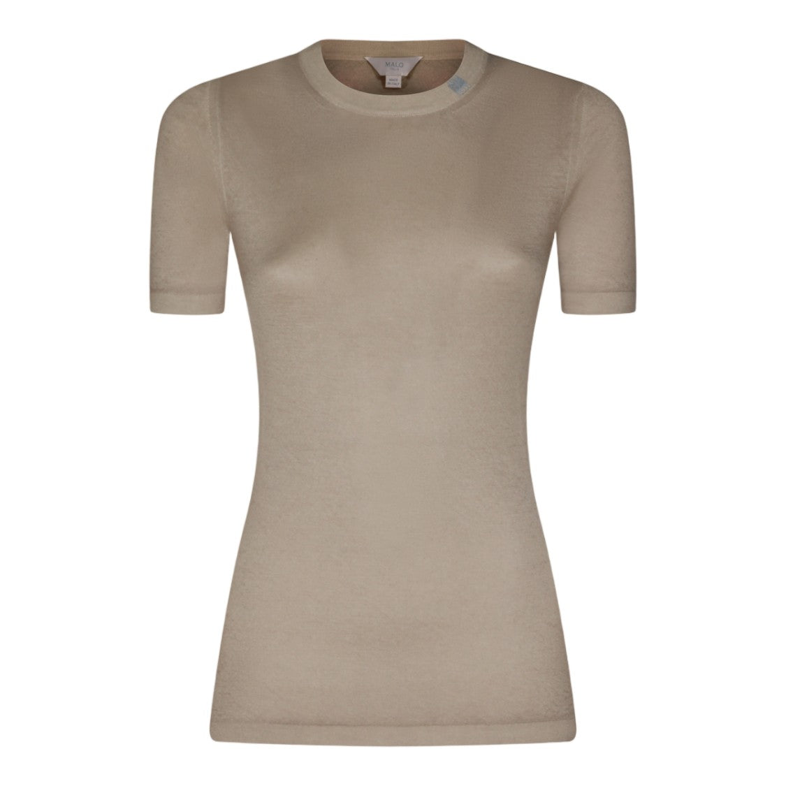 Malo Fitted Short-Sleeve Sweater With Ribbed Details