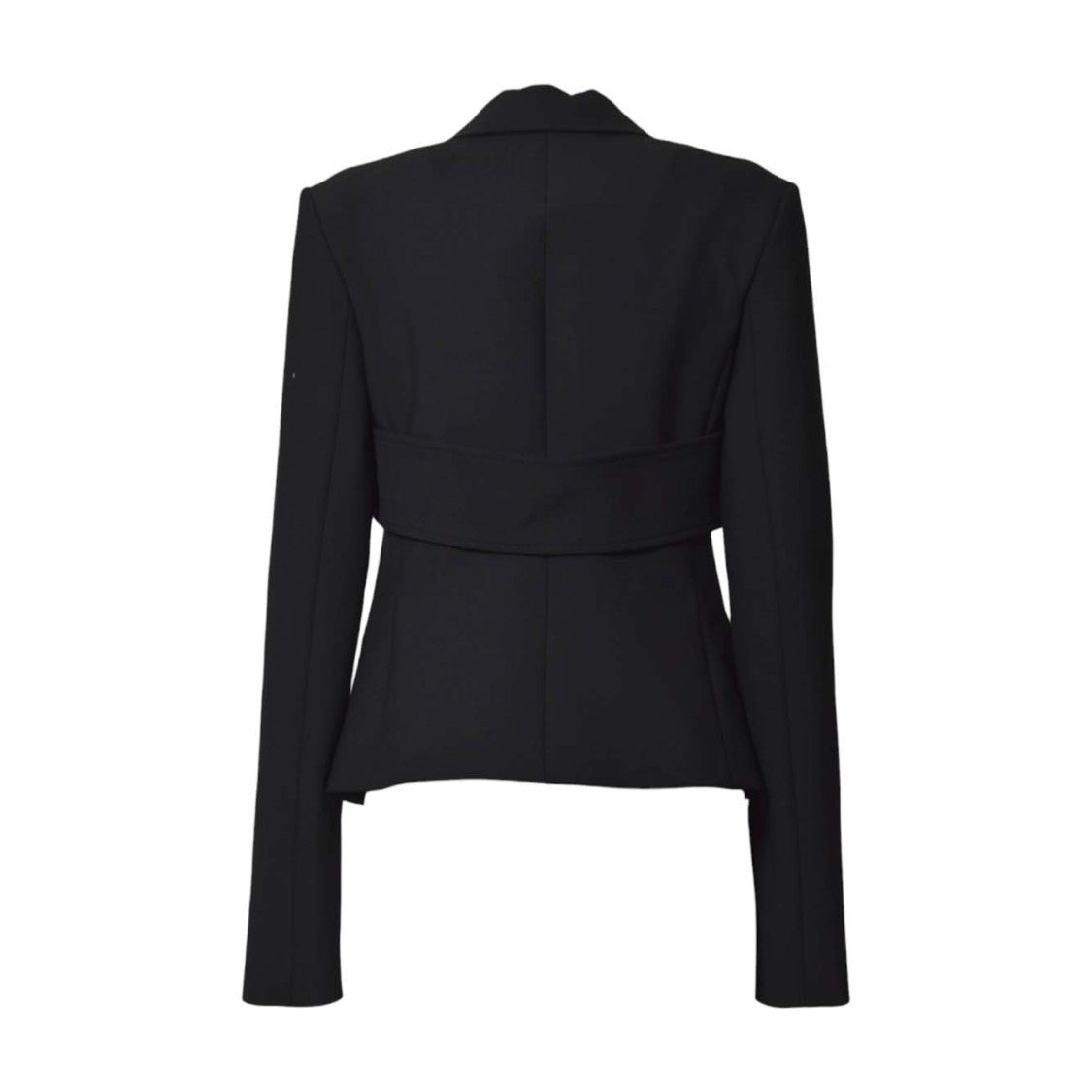 Courrèges Belted Tailored Jacket In Black Wool Blend