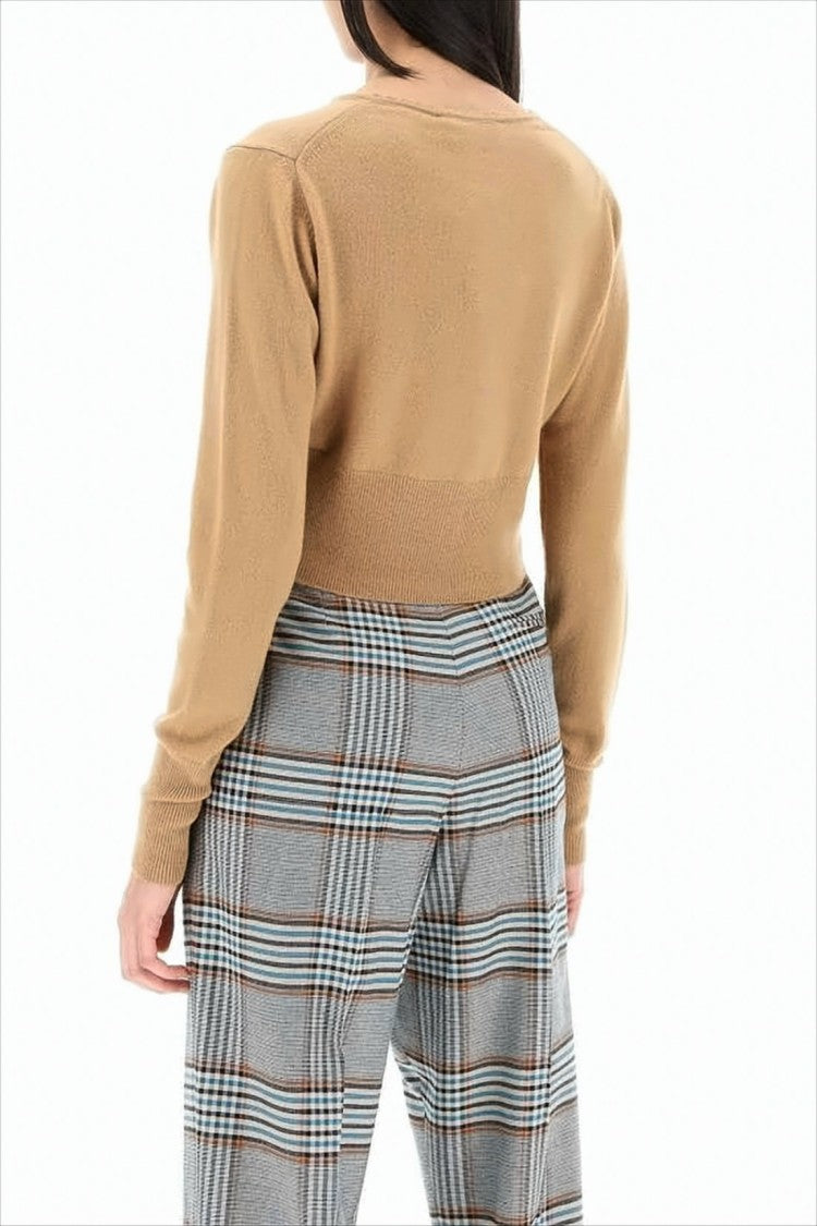 Vivienne Westwood Cropped Brown Cardigan With Button-Down Front