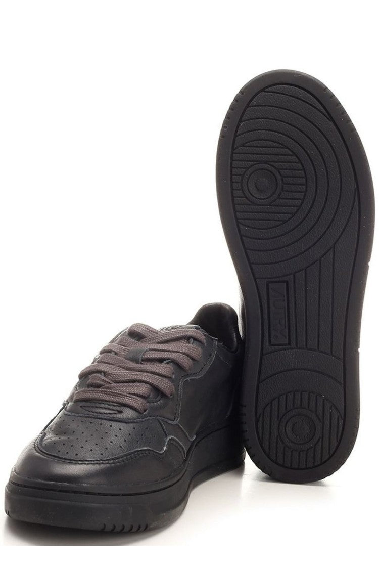 Autry Monochrome Black Low-Top Sneakers With Panel Detailing
