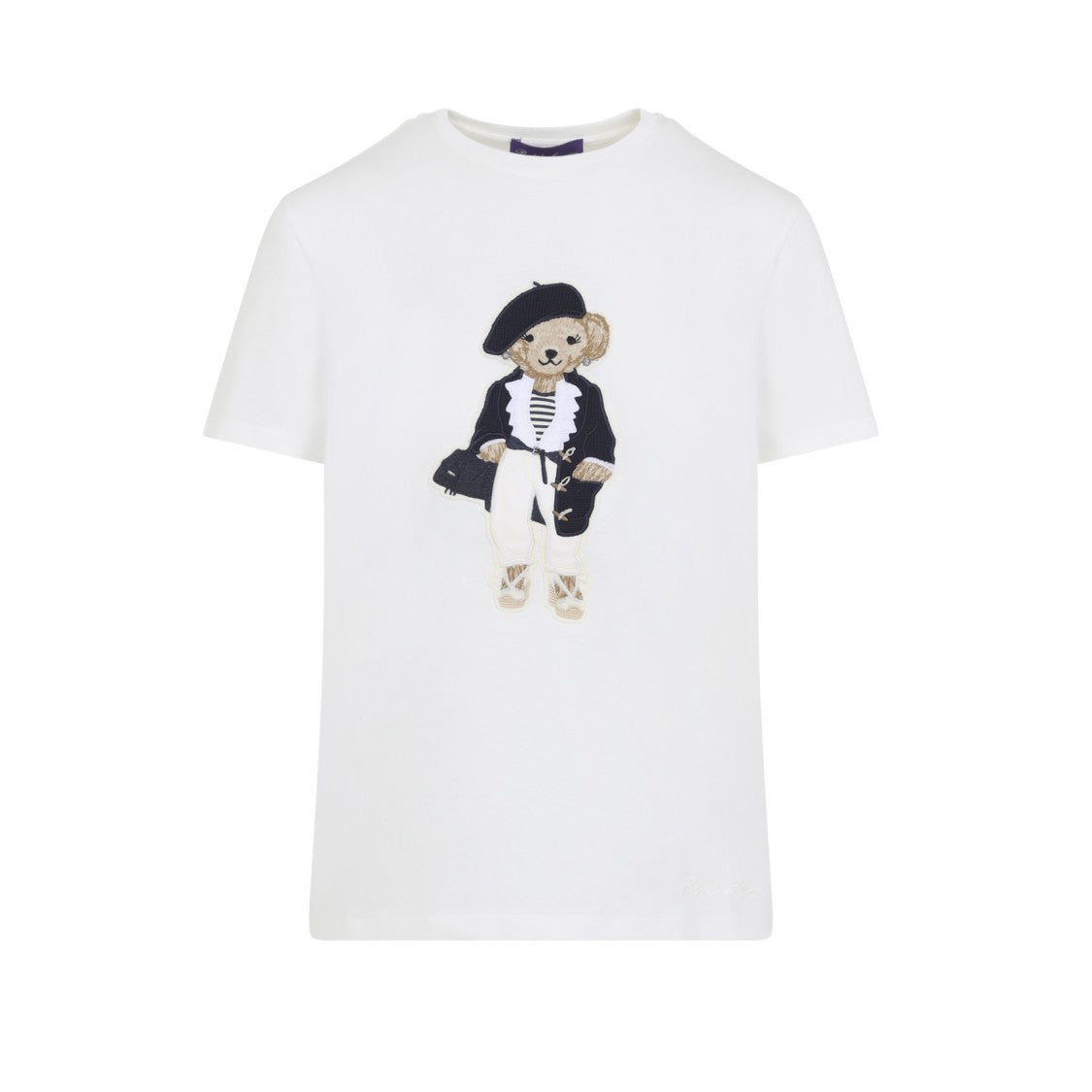 Polo Ralph Lauren Multicolor Bear Design Cream White Cotton T-Shirt