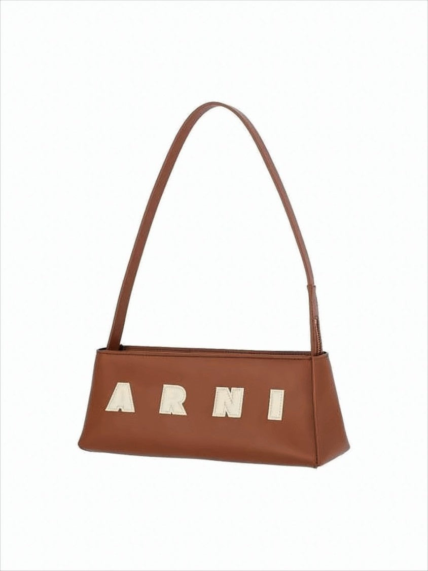 Marni Smooth Calf Leather Trapezoidal Shoulder Bag