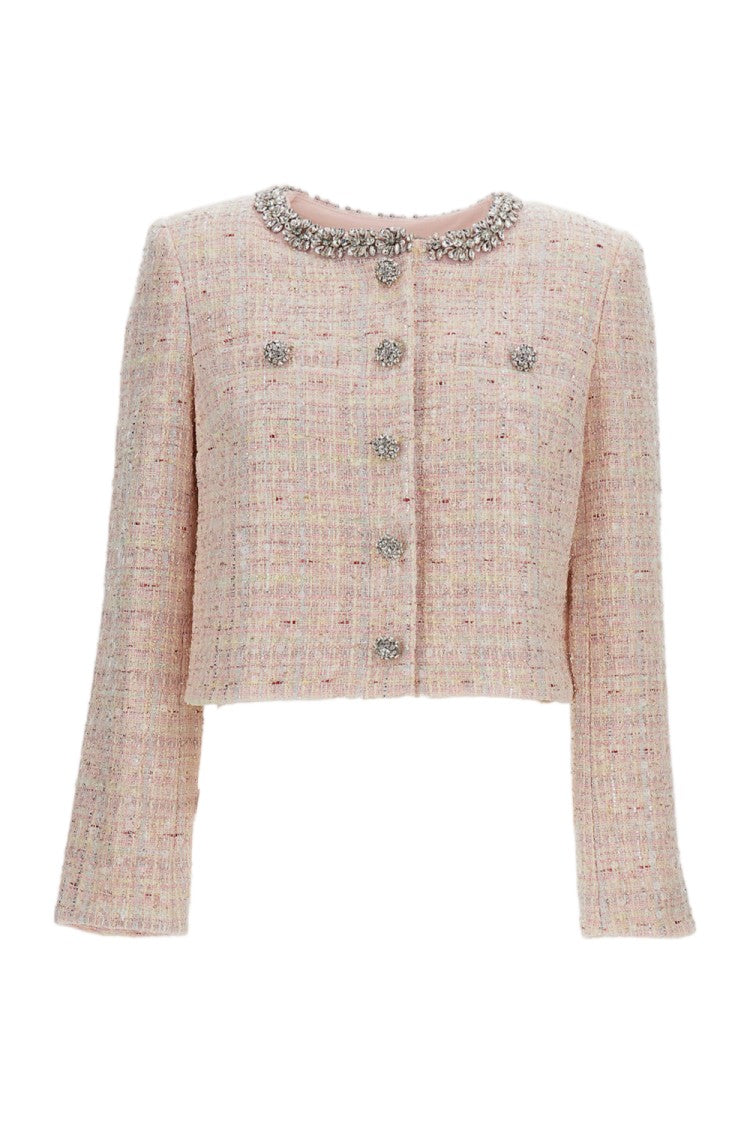 Self-Portrait Pink Sequin Boucle Jacket