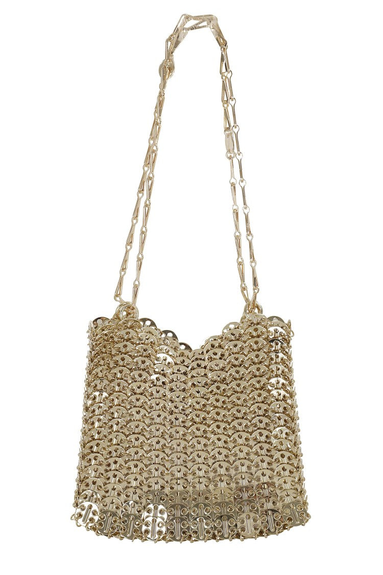 Rabanne Light Gold 1969 Double Chain Brass Clutch