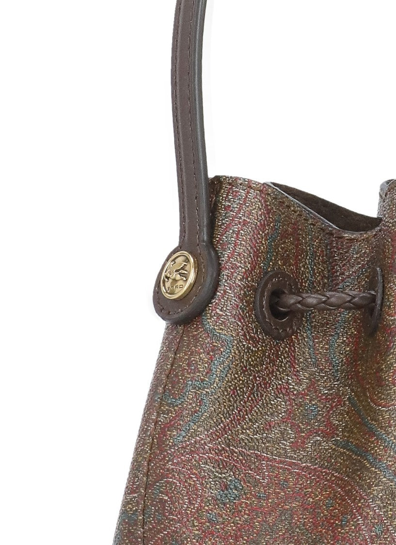 Etro Brown Cotton Blend Bucket Bag