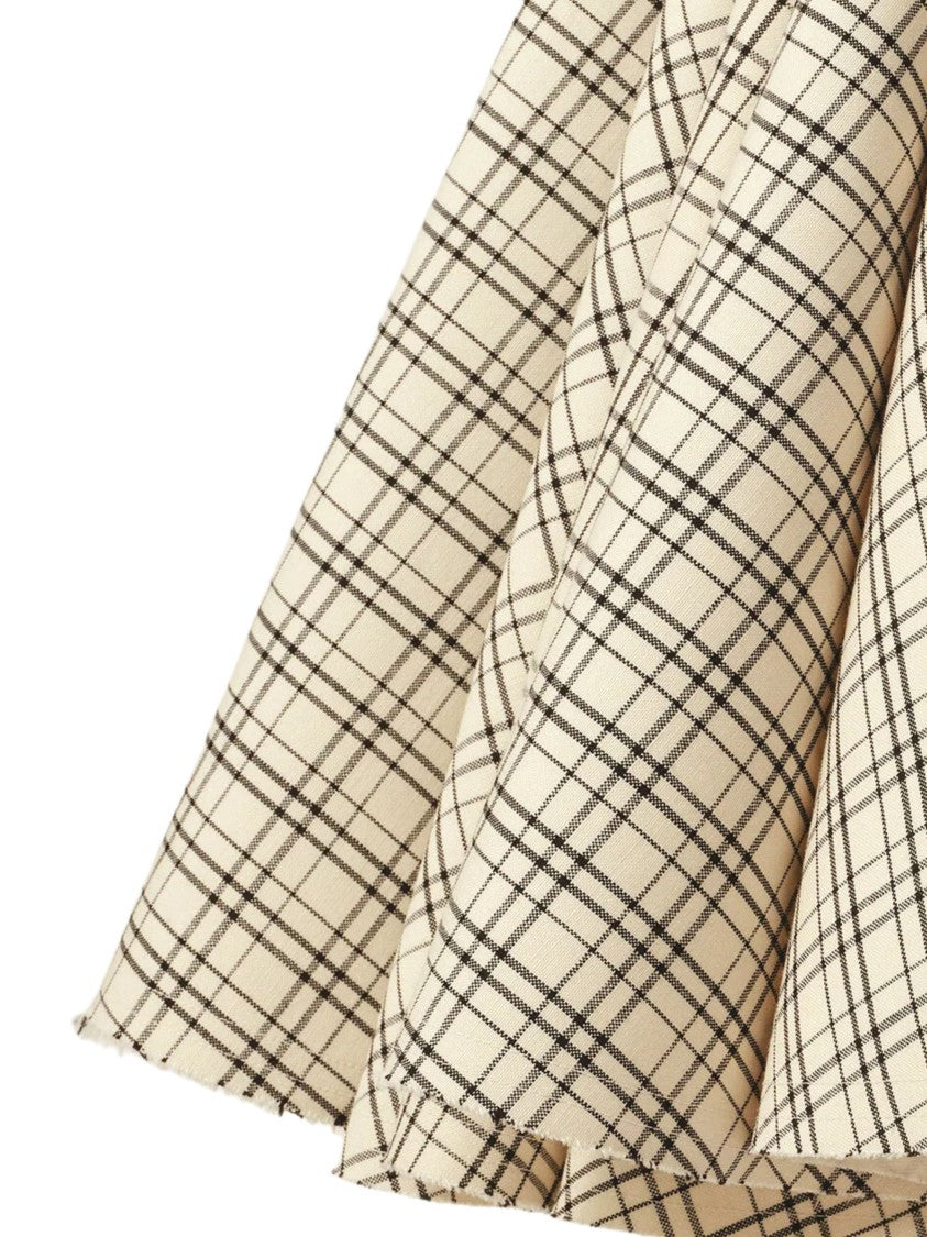 Ami Cream/Black Wool Canvas Midi Skirt