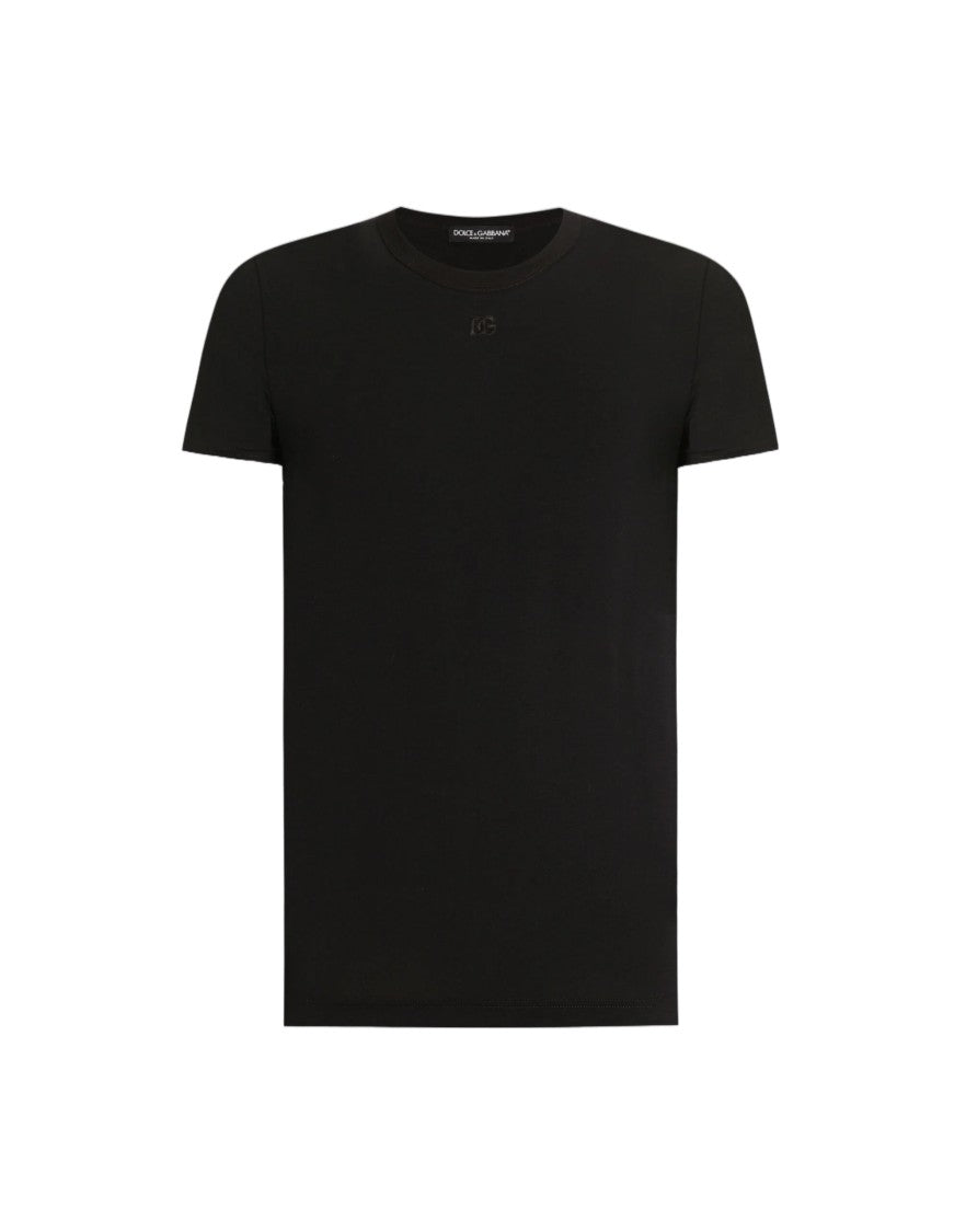 Dolce & Gabbana Embossed Logo Short-Sleeve Cotton T-Shirt