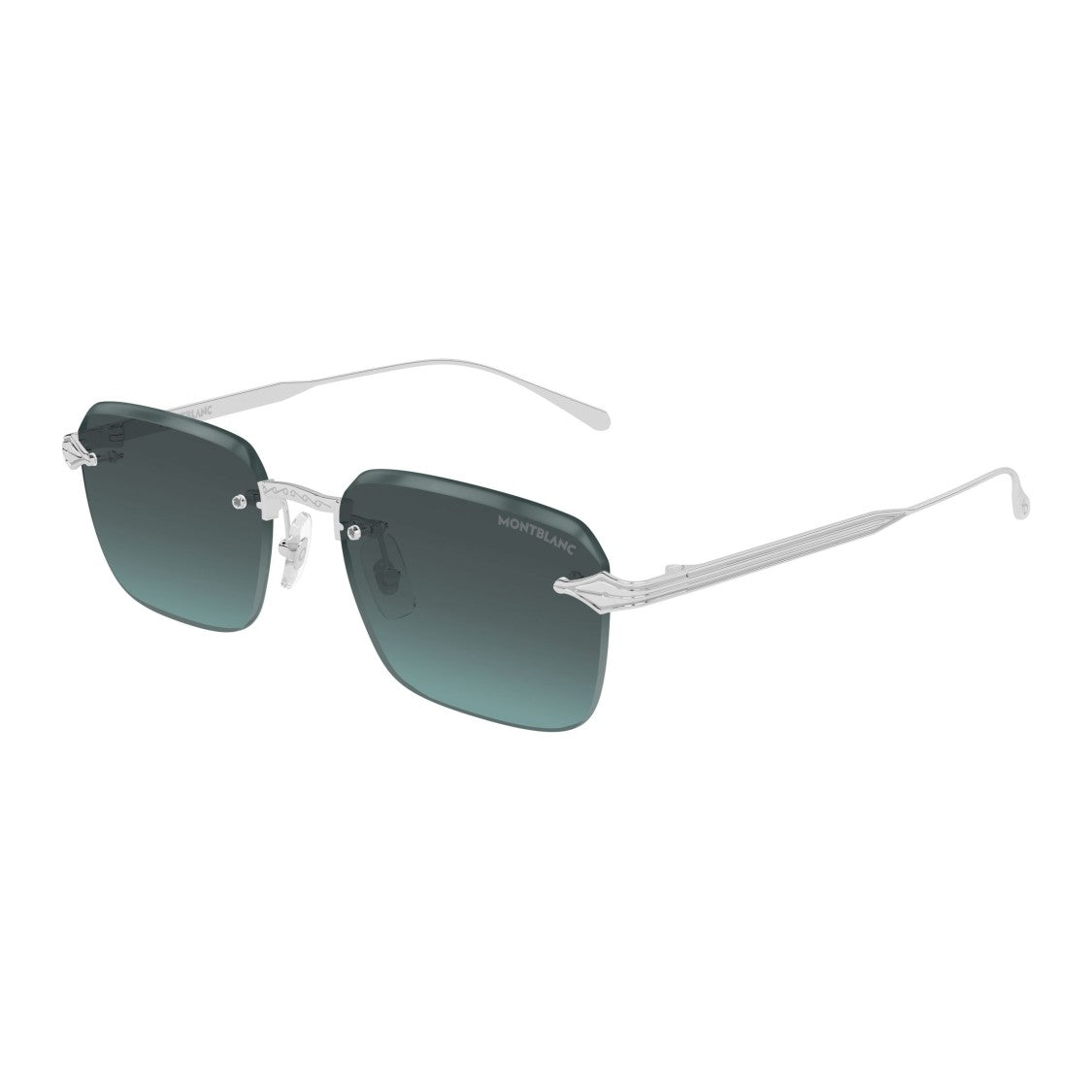Montblanc Rimless Square Sunglasses With Gradient Lenses And Arrow Motif
