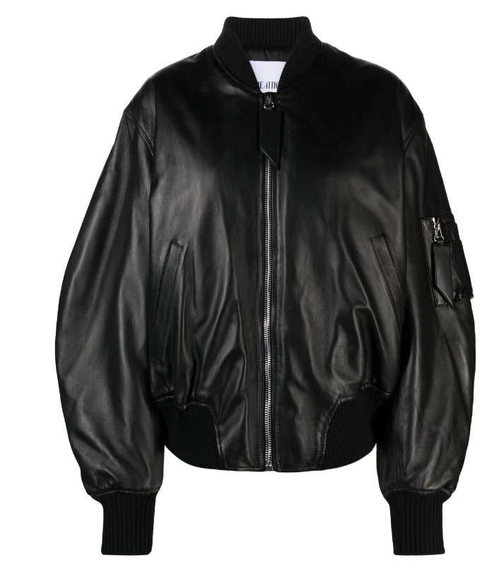 The Attico Leather Bomber Jacket