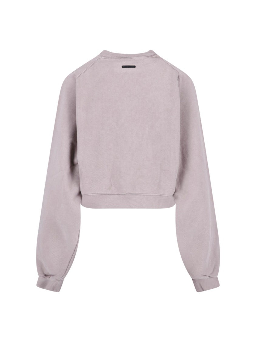 Fear Of God Essentials Purple Cropped Relaxed Arched Logo Sweatshirt