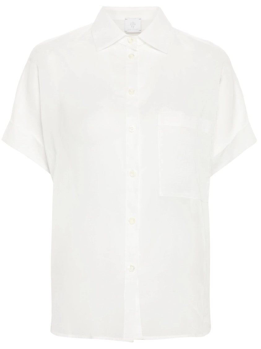 Eleventy White Relaxed Fit Short-Sleeve Cotton Shirt