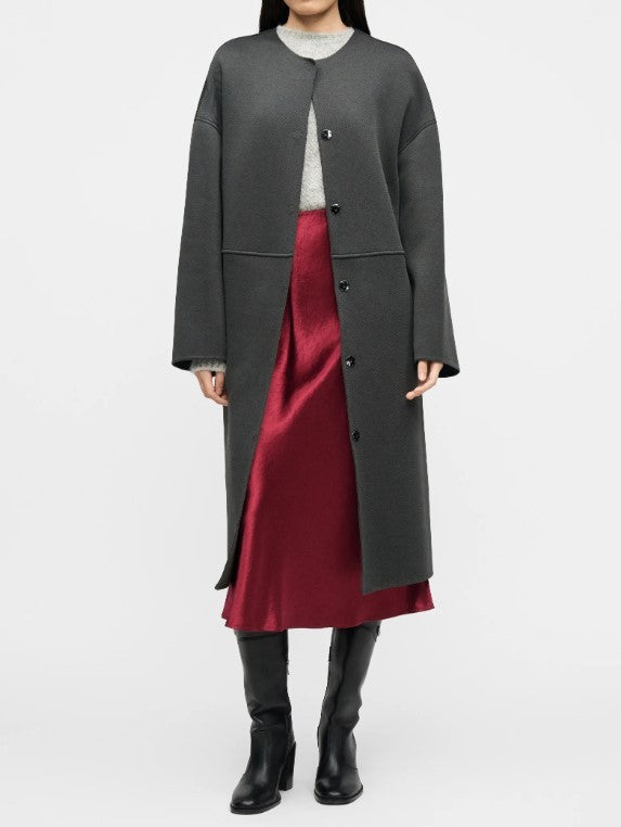 Max Mara Shiny Satin Flared Midi Skirt