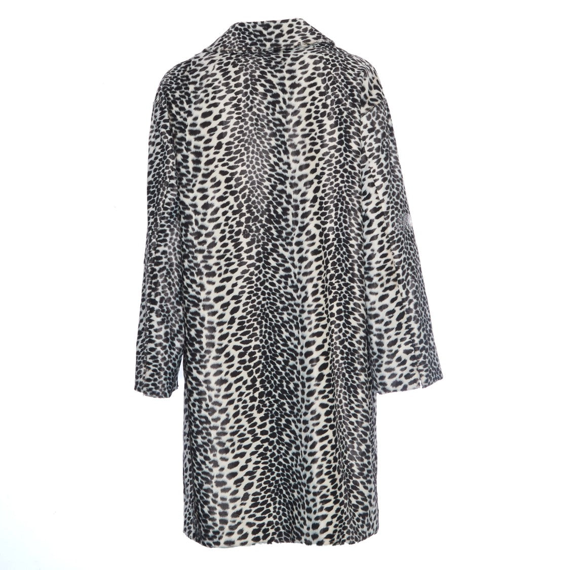 Max Mara Midi-Length Cocoon Coat With Chic Animal-Print Design