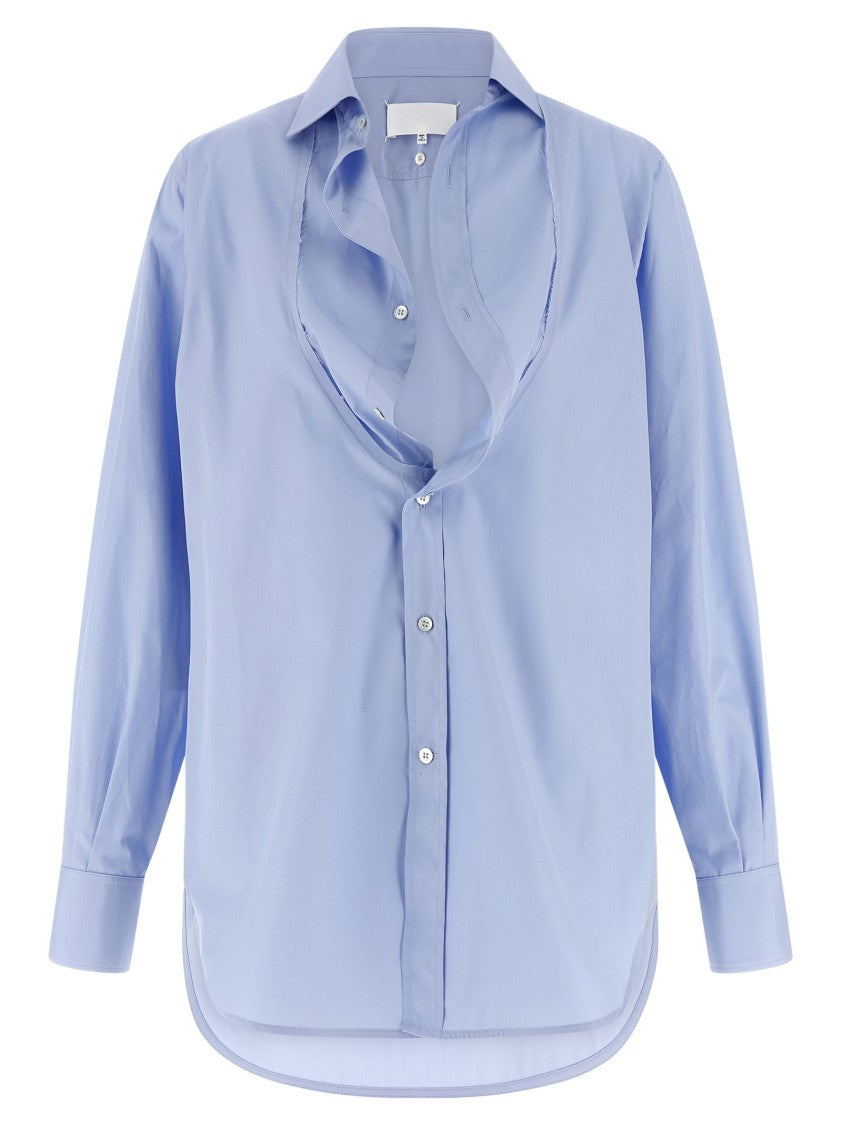 Maison Margiela Cotton Poplin Shirt With Raw Cut Placket