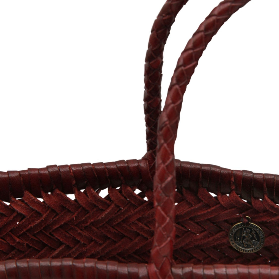 Dragon Diffusion Brown Rectangular Woven Braided Handle Handbag