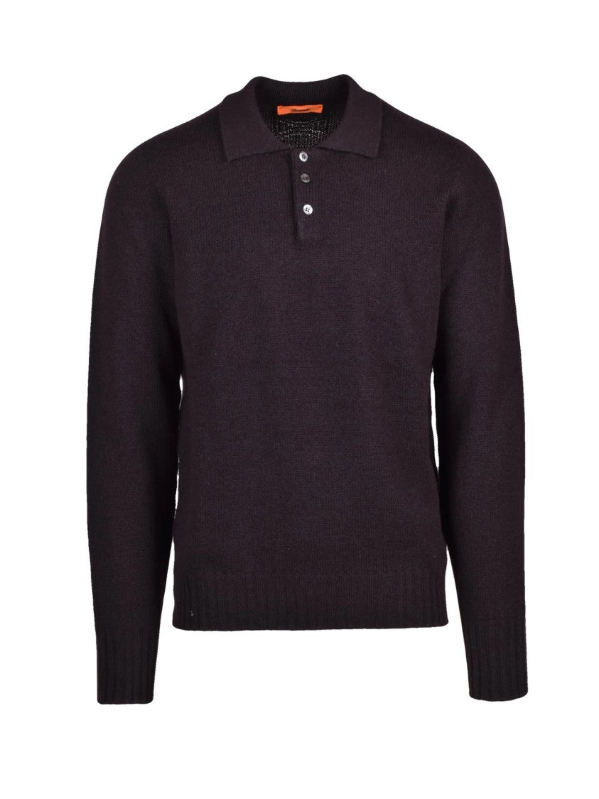 Drumohr Brown Lambswool Polo Shirt