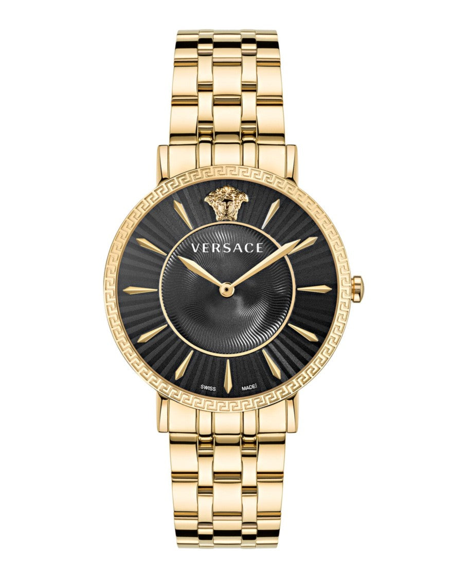 Versace V-Eternal Bracelet Watch With Black Guilloche Dial