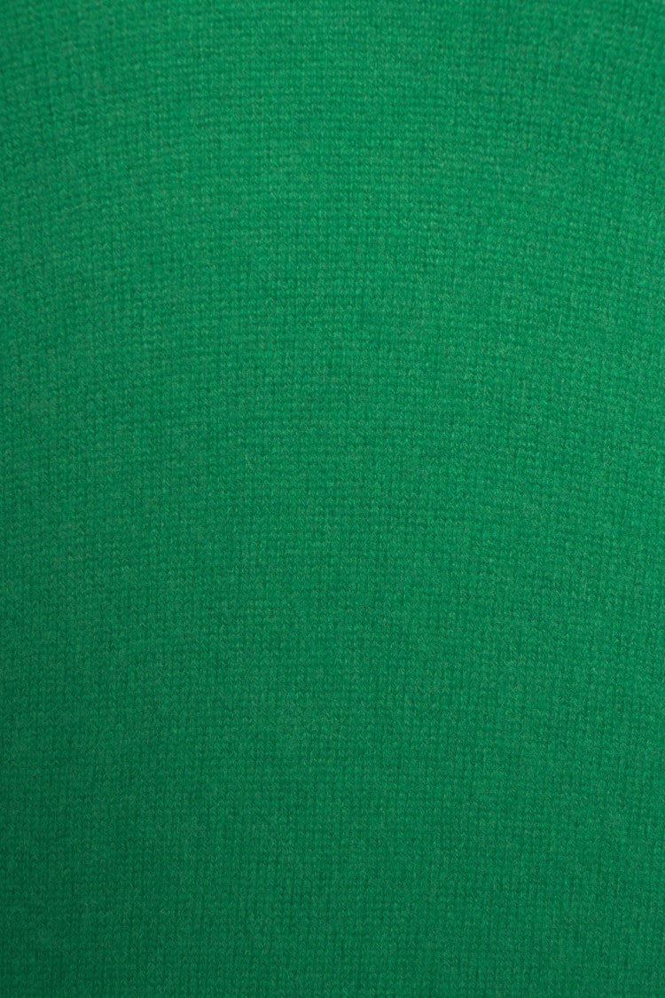 Crush V-Neck Cashmere Sweater With Ribbed Trims