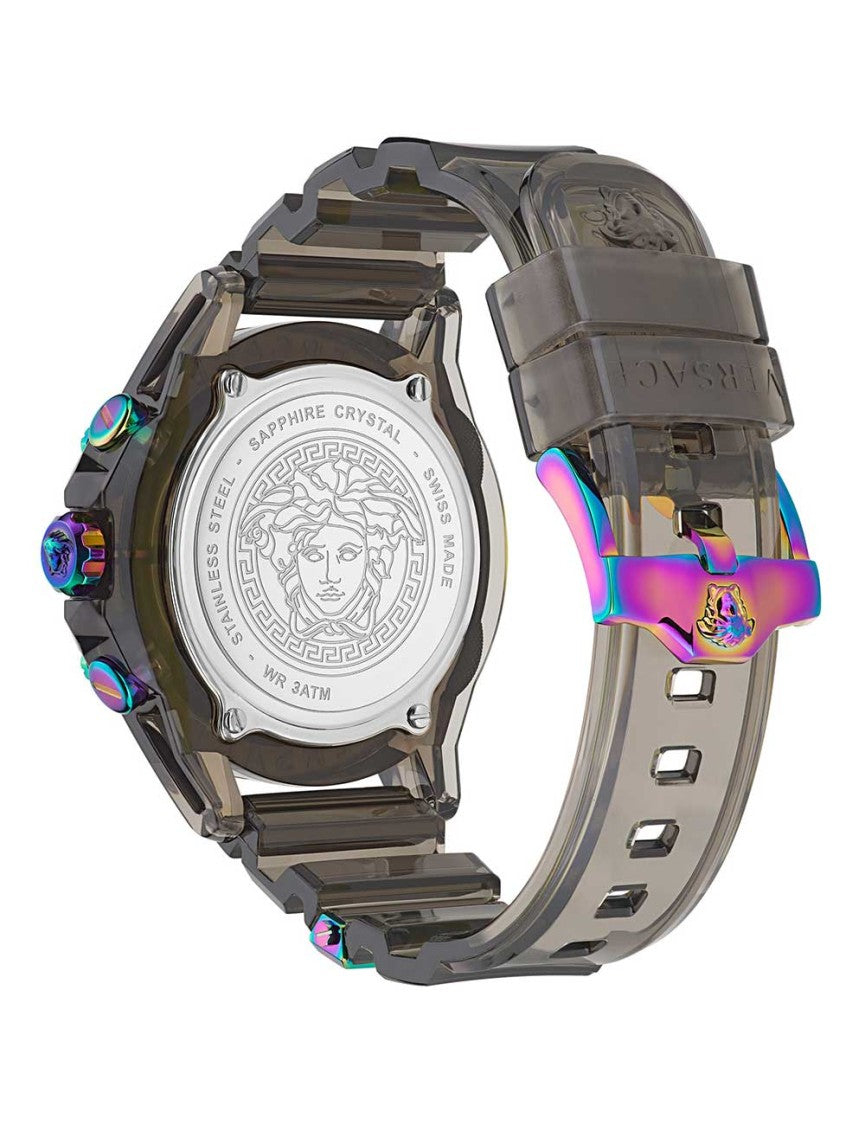 Versace Greca Logo 38Mm Women's Analog Watch With Blue Leather Strap
