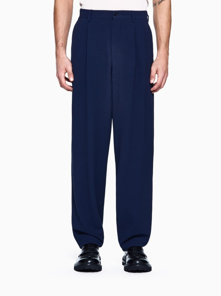 Giorgio Armani Relaxed Wide-Leg Pleated Wool Pants