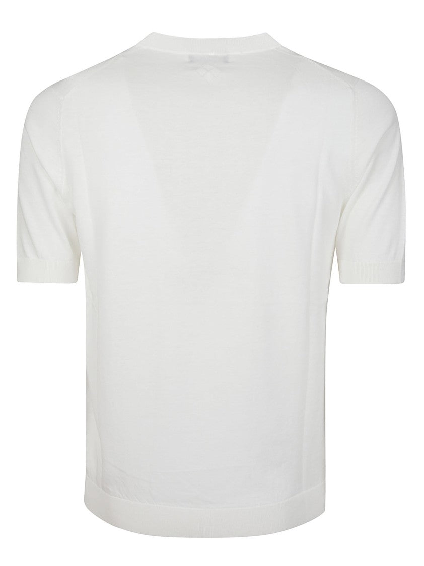 Ballantyne Short Sleeve Plain Cotton Knit Top