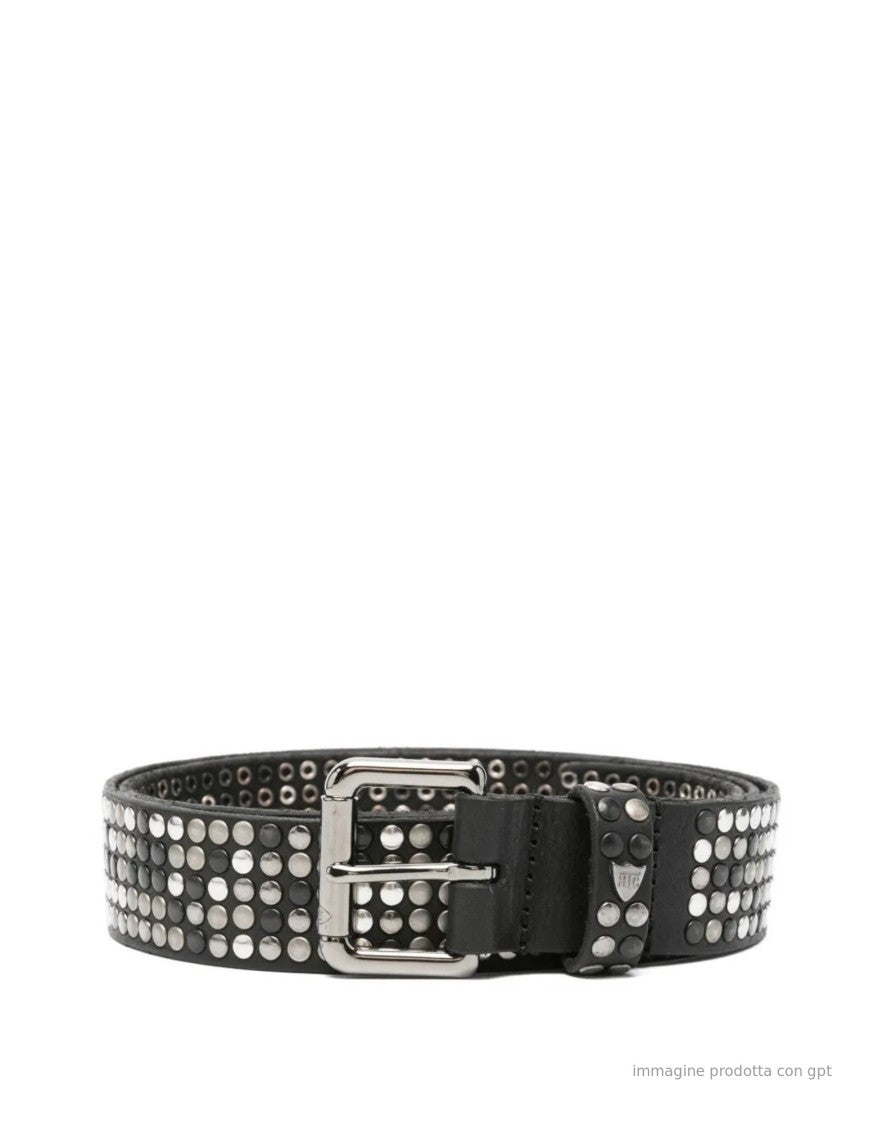 Htc Los Angeles Black 5000 Stud Leather Studded Belt
