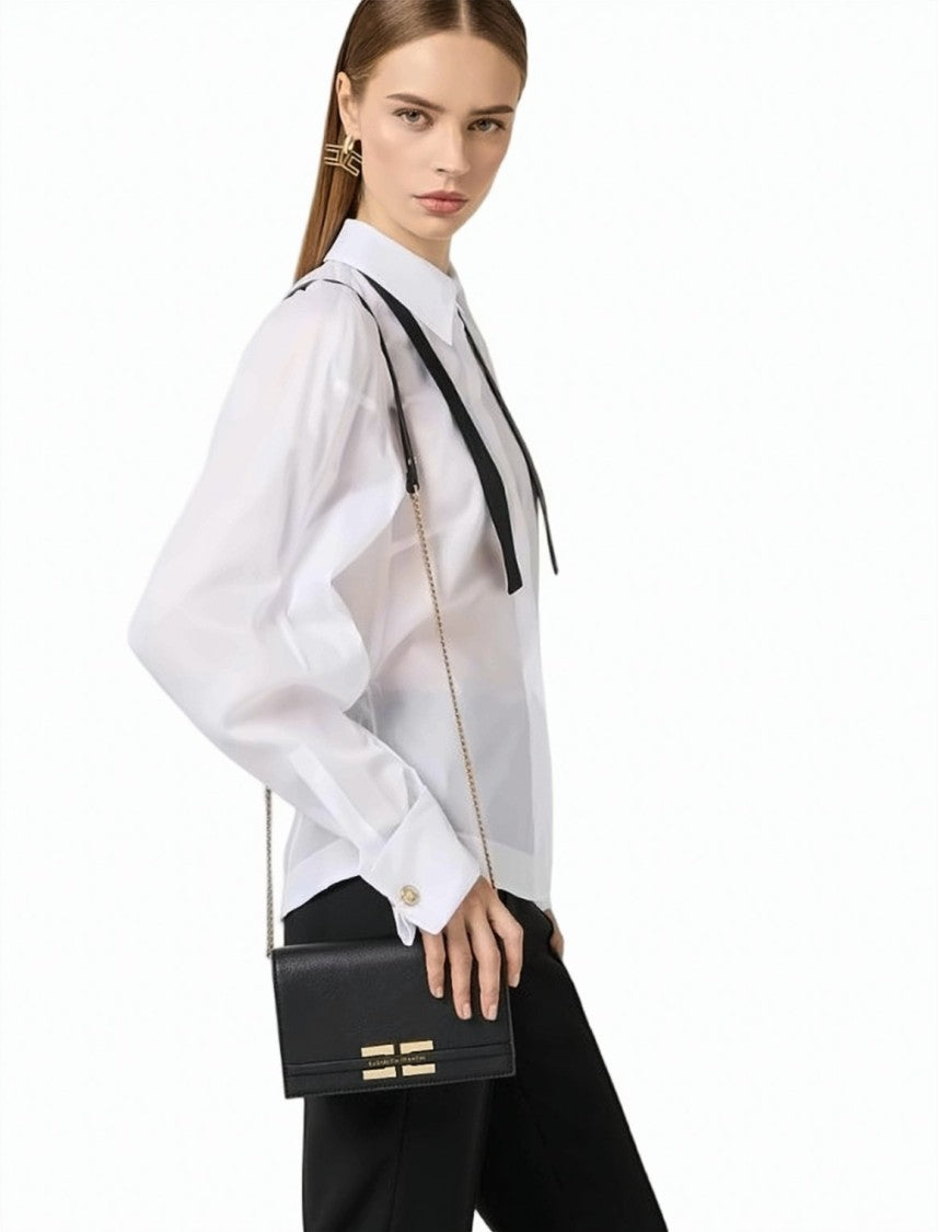 Elisabetta Franchi Leather Effect Chain Shoulder Bag