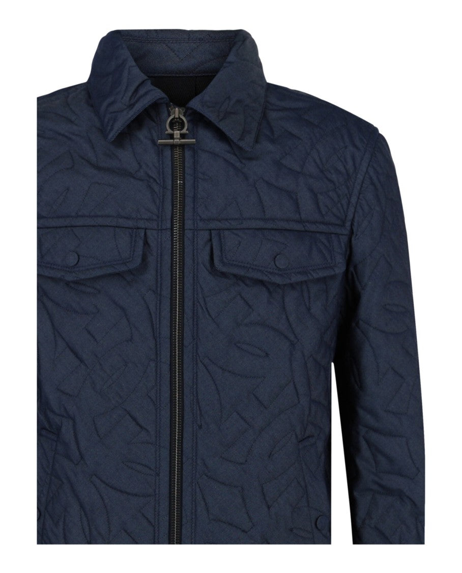Ferragamo Quilted Gancini Denim Jacket