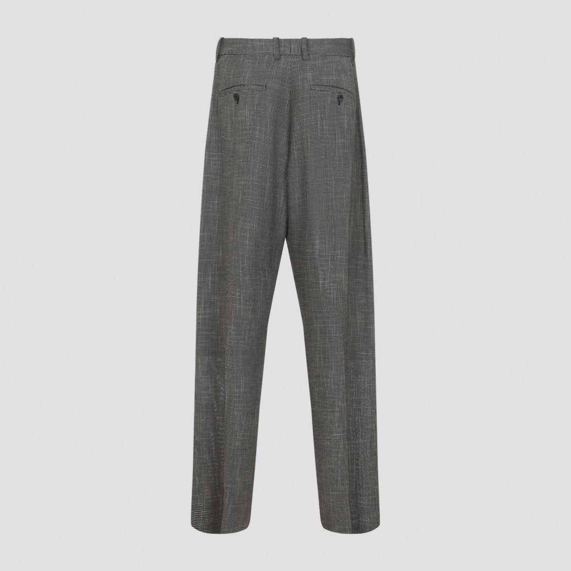 Phoebe Philo Straight-Leg Trousers With Subtle Checkered Pattern