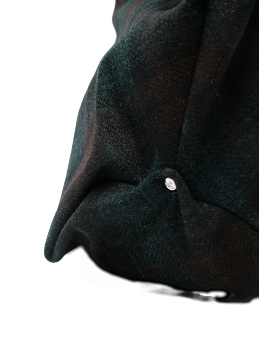 Vivienne Westwood Crescent Shape Shoulder Bag In Dark Tartan Plaid