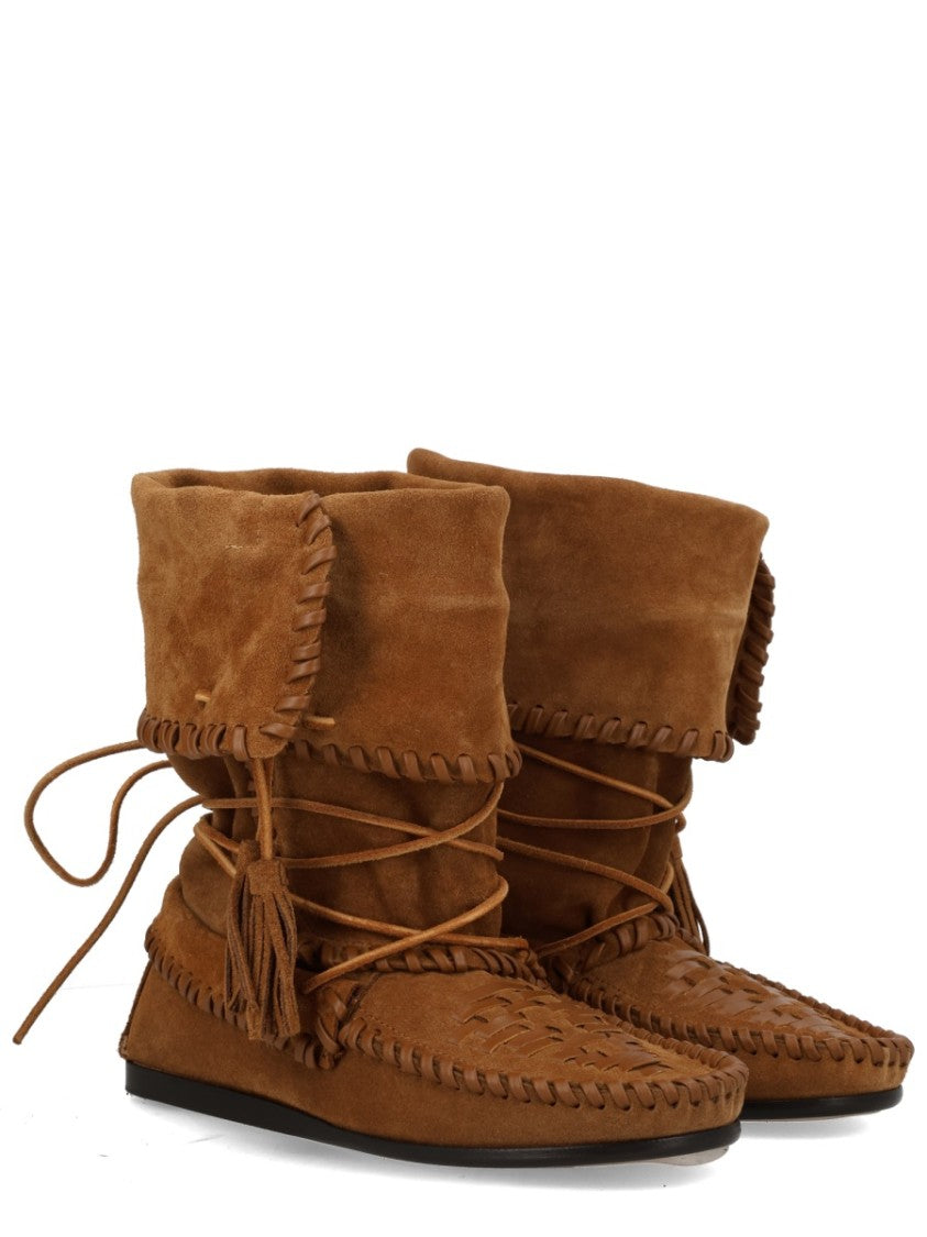 Isabel Marant Winki Soft Suede Whipstitch Boots
