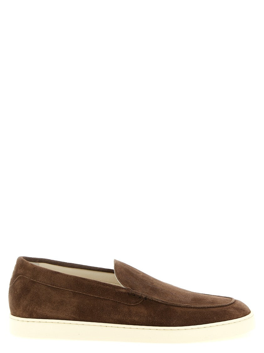Brunello Cucinelli Suede Loafers Sneakers With Chevron Design
