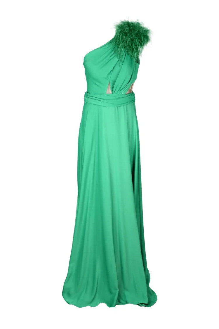 4 Meta One-Shoulder Dress - Green