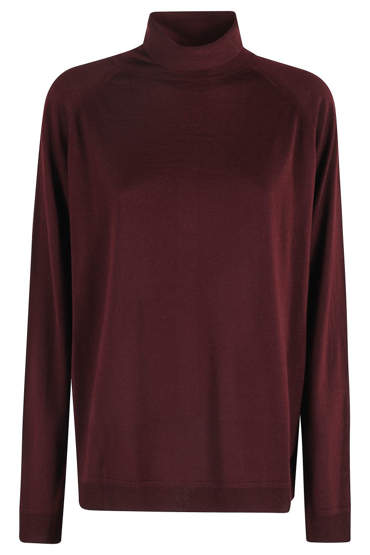 Department Five Yugo Pattern High Collar Sweater With Back Button Opening