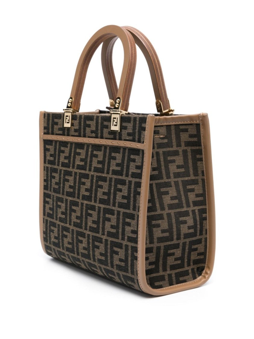 Fendi Structured Monogram Tote Bag With Gold-Tone Accents