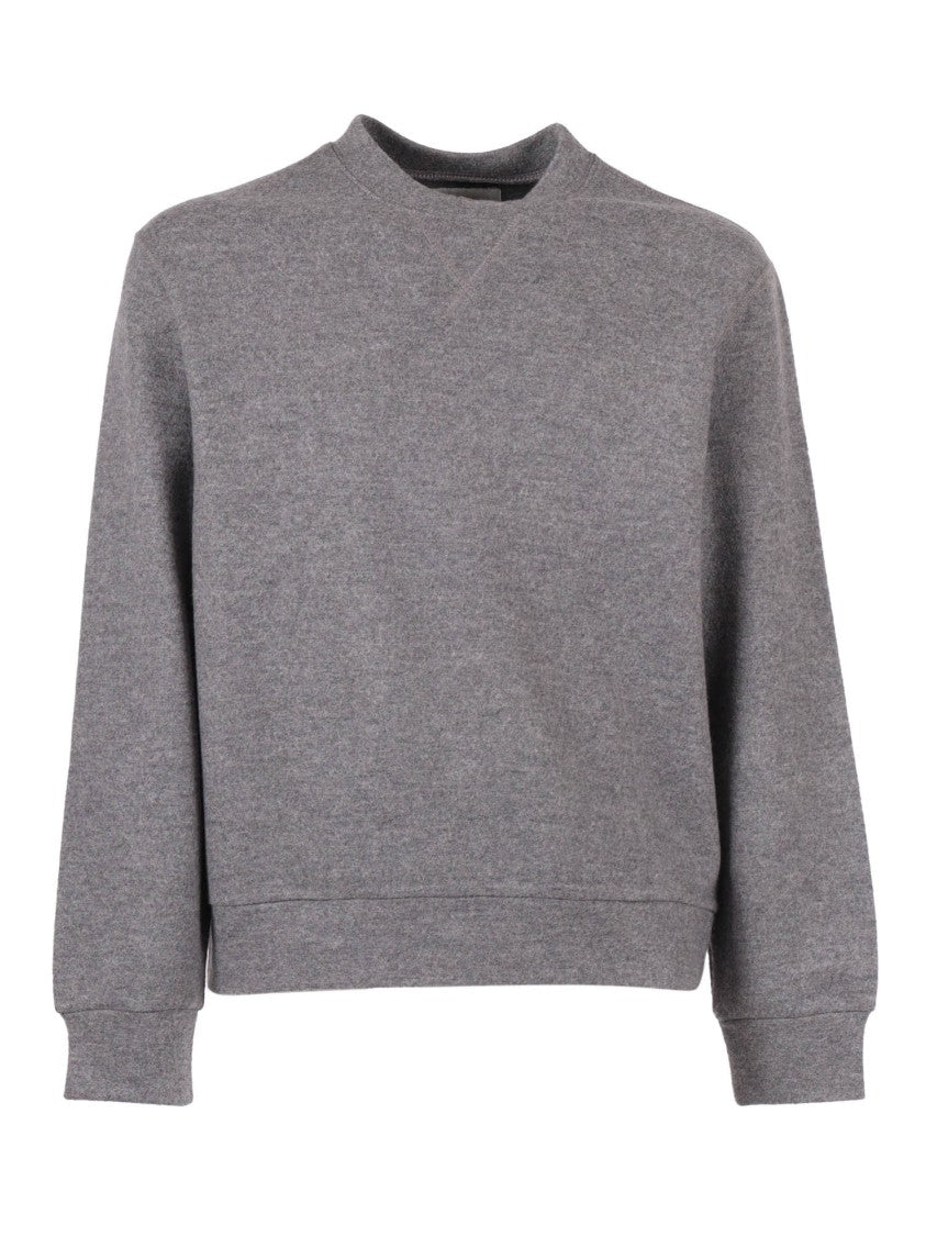 Circolo 1901 Finely Textured Wool Sweatshirt With Crew Neckline