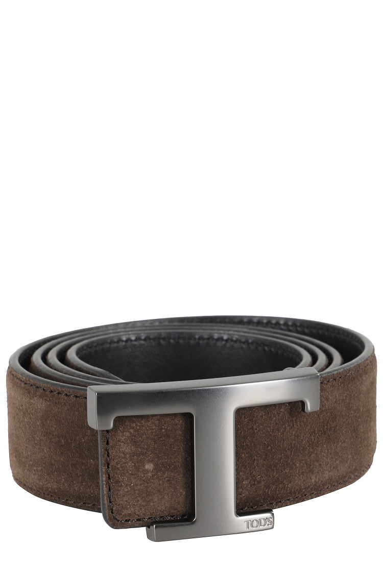 Tod's Two-Tone Leather Belt With Front Logo