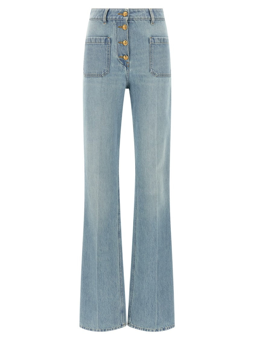 Valentino Garavani Stone-Washed Denim Jeans With High Waist