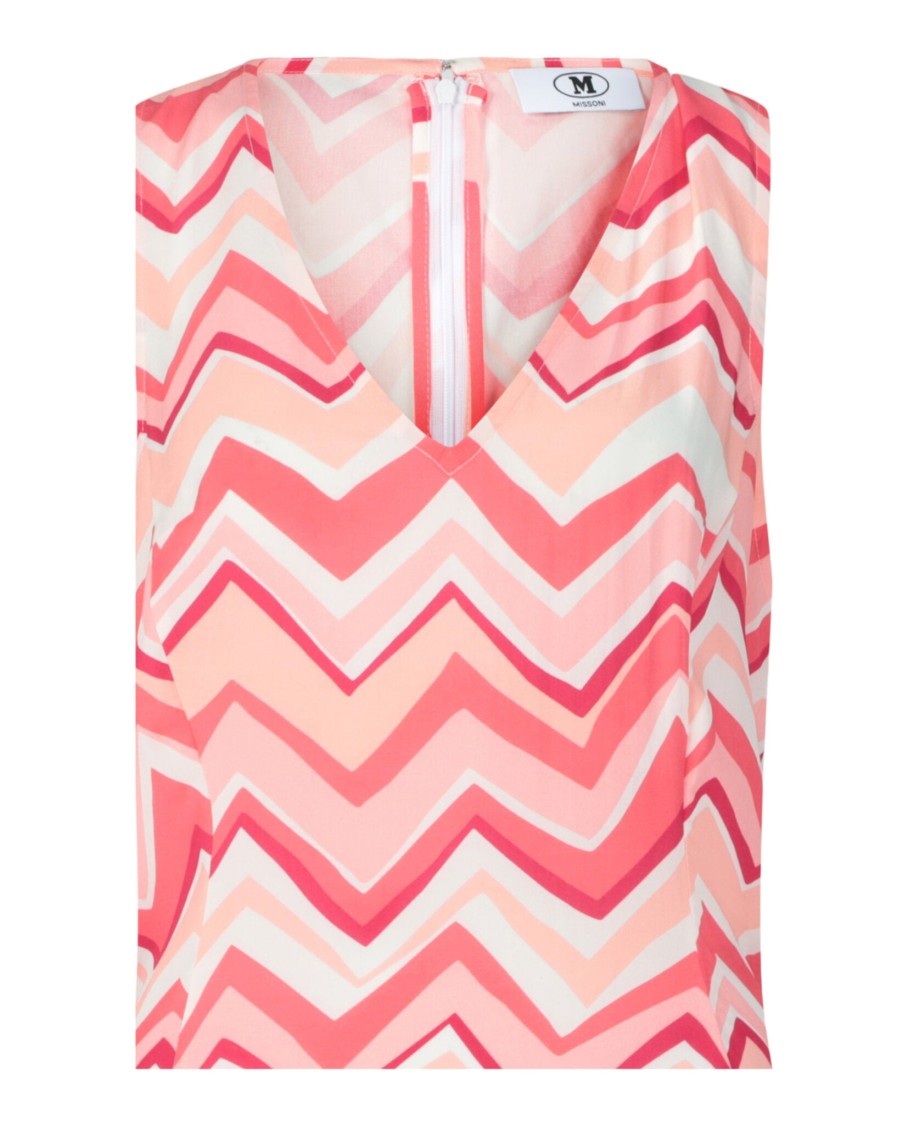 M Missoni V-Neck Zig Zag Mini Dress With Back Zip Closure