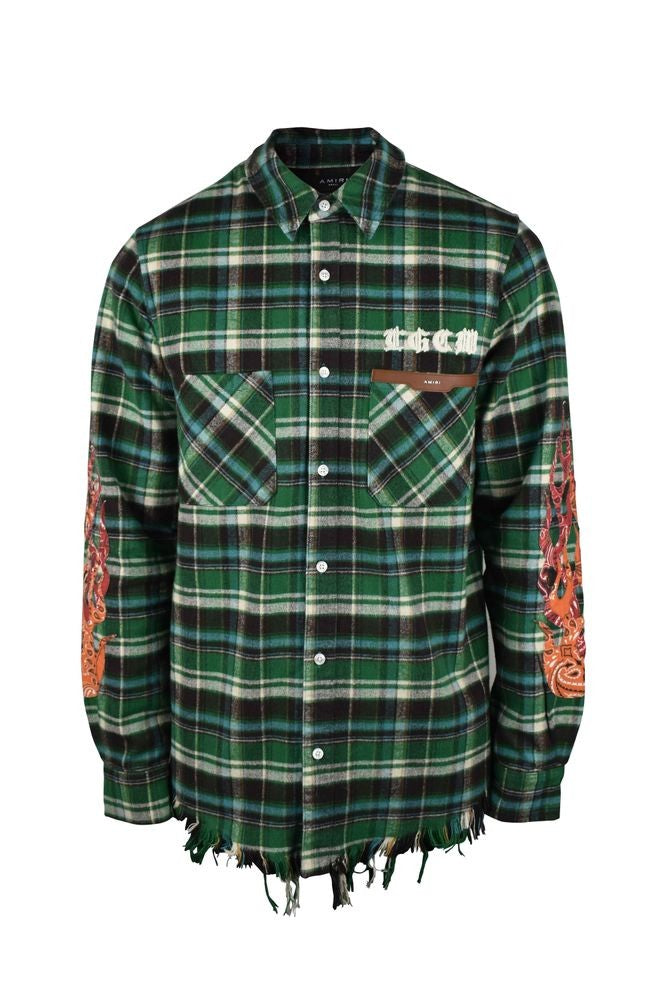 Amiri Green And Blue Check Overshirt