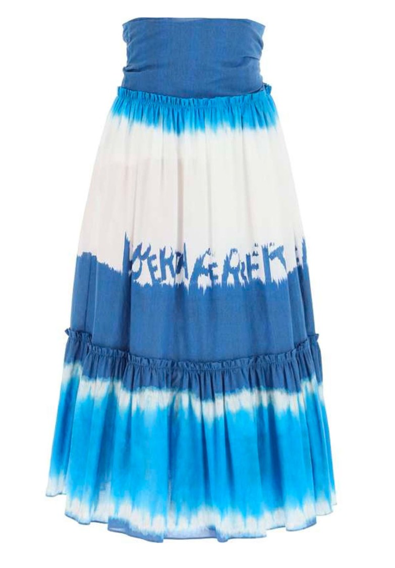 Alberta Ferretti Tie Dye Midi Skirt