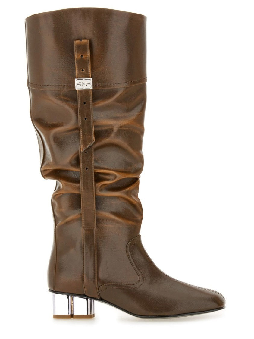 Ganni "Butterfly" Slouchy Boot