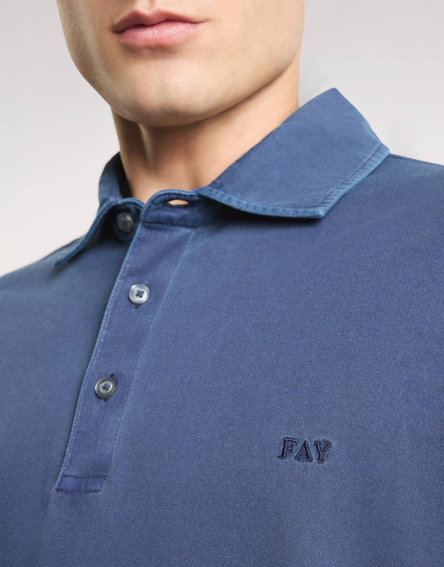 Fay Frosted Embroidery Polo Shirt With Classic Fit