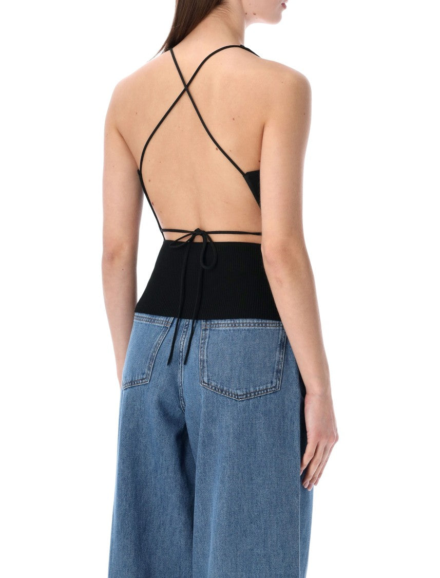 Sessùn Lygia Rib-Knit Fitted Top