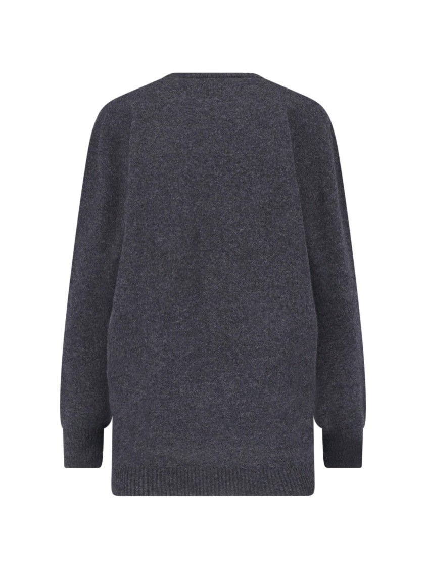 Jil Sander Grey Cashmere Wool Crewneck Sweater