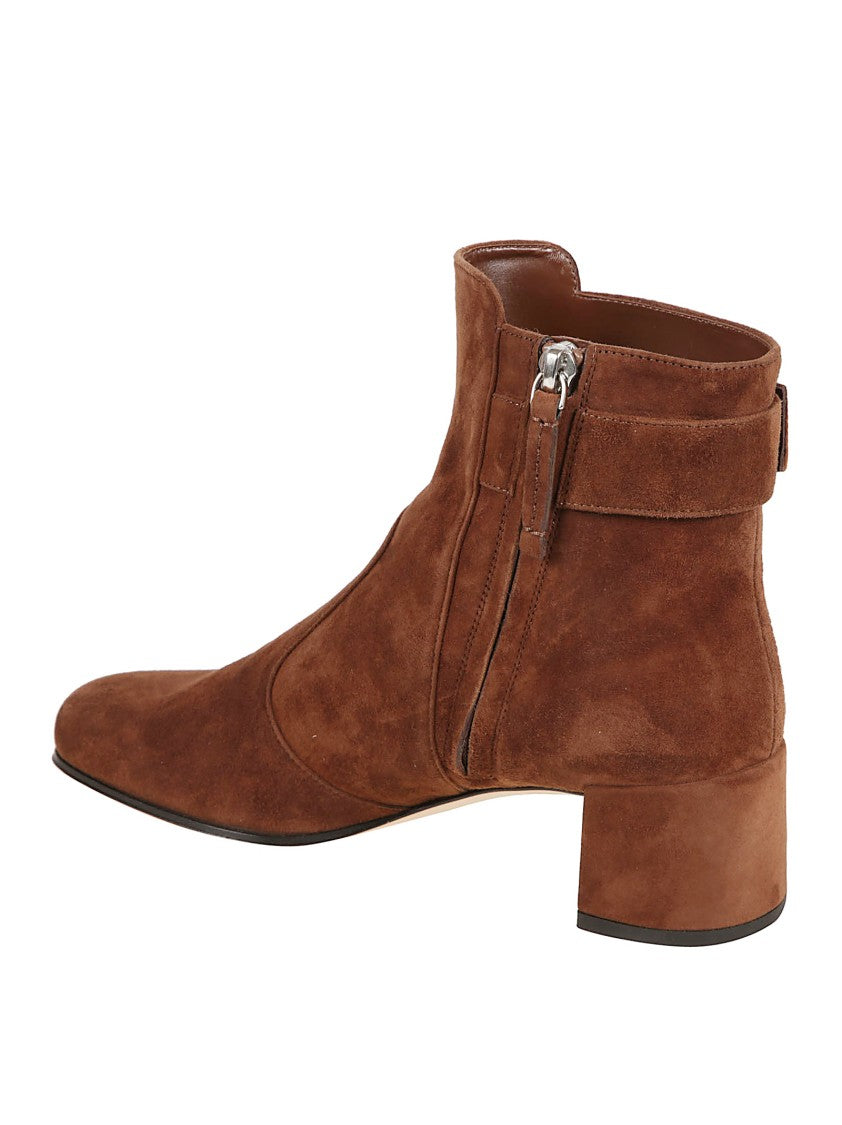 Roger Vivier Rich Brown Suede Ankle Boots