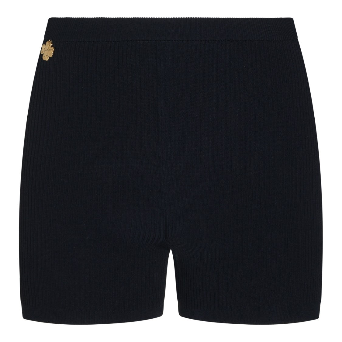 Saint Laurent Navy Clover Ribbed Viscose Shorts